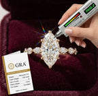 Elegant 1-6ct Marquise Moissanite Ring | 14K Gold Pavé | Passes Tester--Last Day Sale-90% OFF🔥