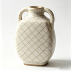 Elegant Crackle Ceramic Vase with Handles