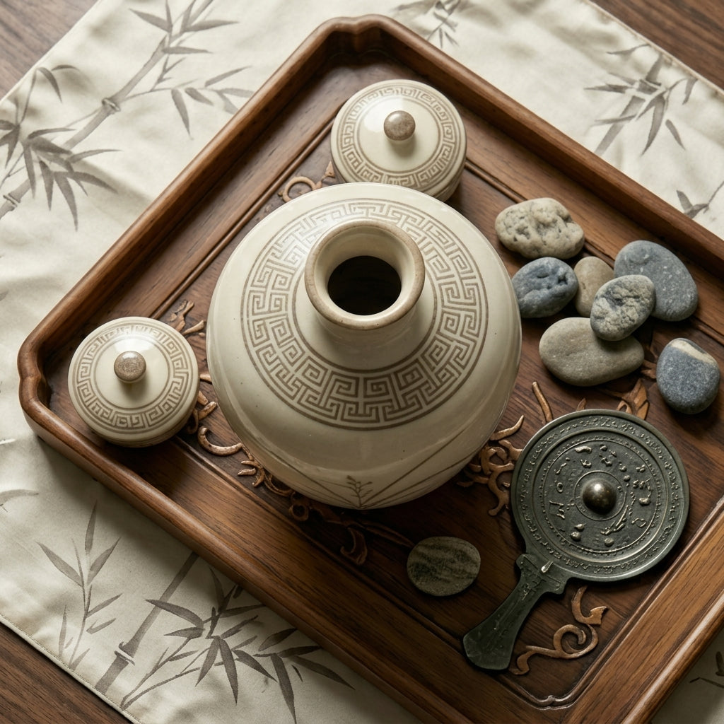 Sepia Orchid Ceramic Bottle Vase