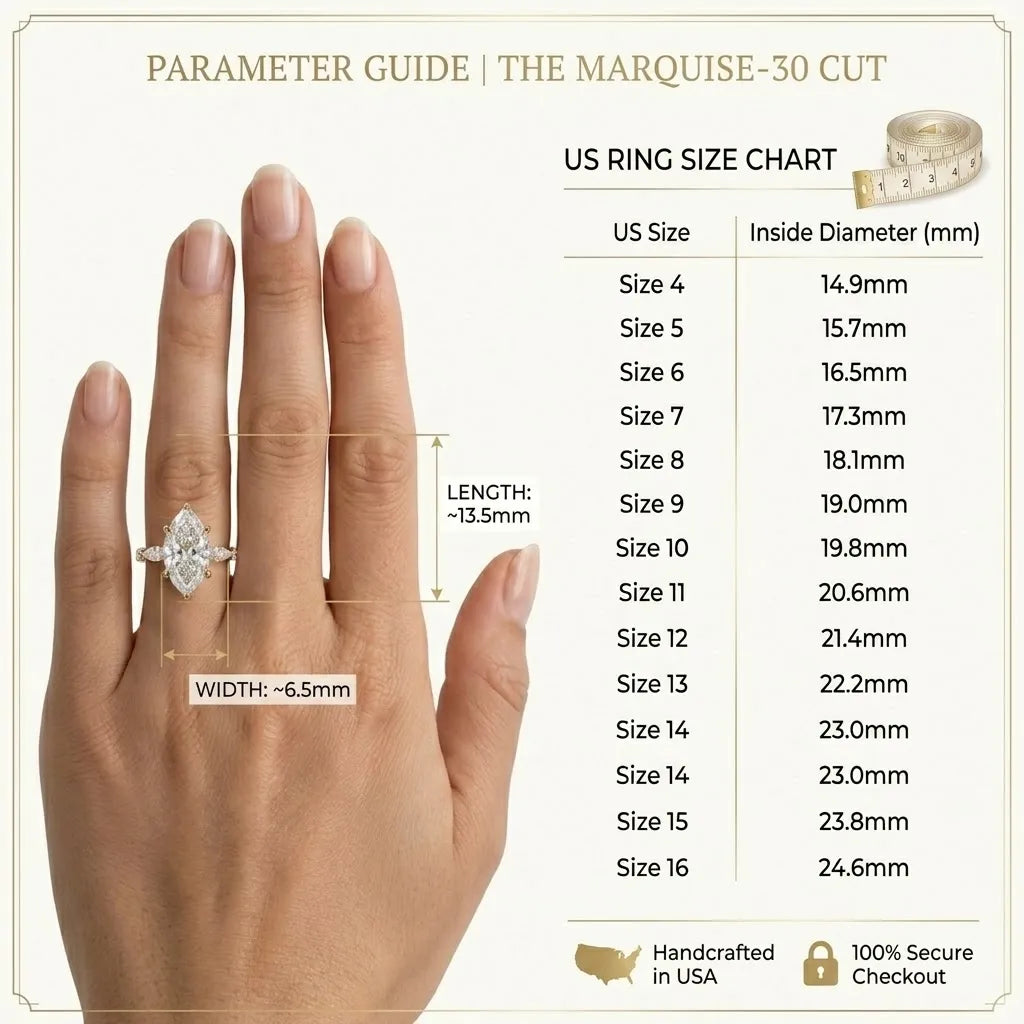 Elegant 1-6ct Marquise Moissanite Ring | 14K Gold Pavé | Passes Tester--Last Day Sale-90% OFF🔥
