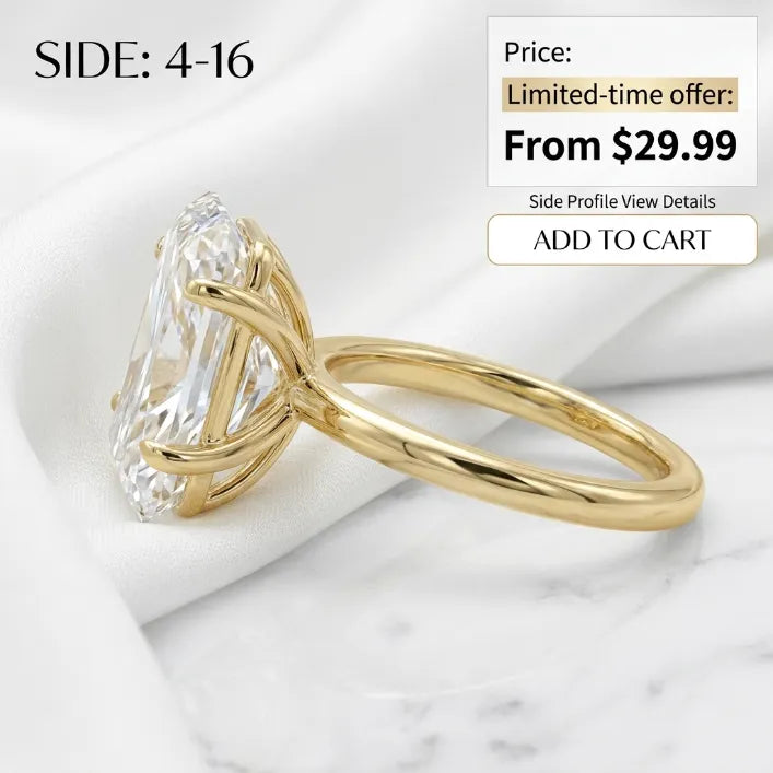 Elongated Radiant Lab Diamond Ring: Your Ultimate Anniversary Upgrade | Last Day 90% OFF 🔥