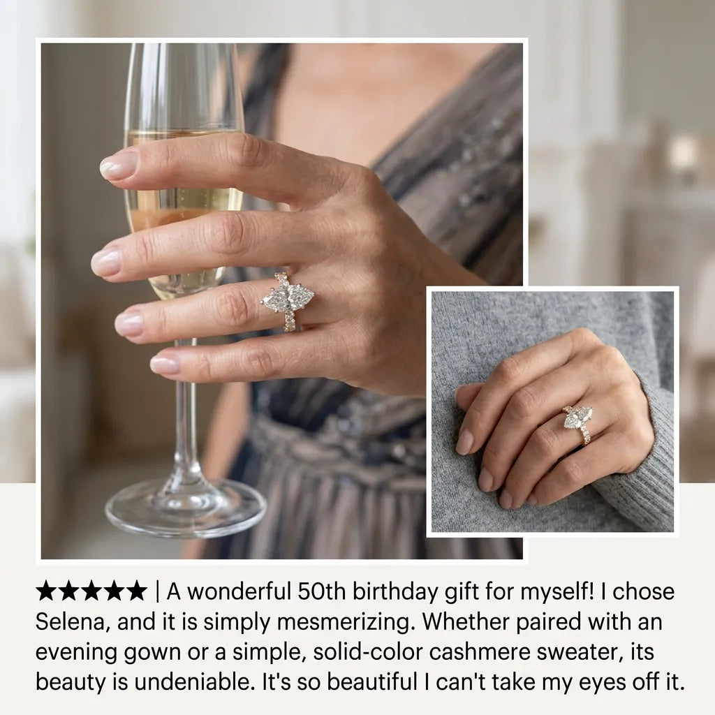 A Milestone You Can Wear: The Selena Vintage Marquise Diamond Ring (Limited In-Stock)--Last Day Sale-90% OFF🔥