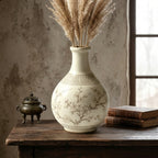 Sepia Blossom Ceramic Bottle Vase