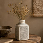 Rustic Geometric Ceramic Vase