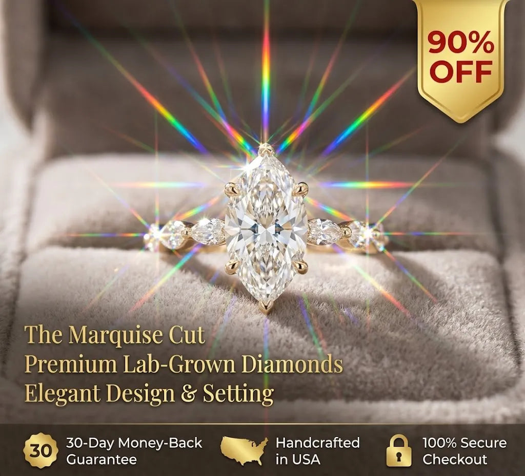 Elegant 1-6ct Marquise Moissanite Ring | 14K Gold Pavé | Passes Tester--Last Day Sale-90% OFF🔥