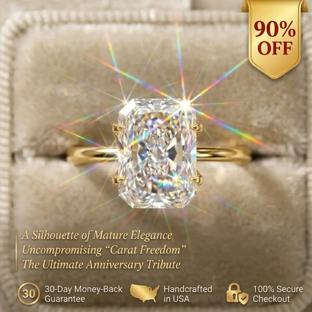 Elongated Radiant Lab Diamond Ring: Your Ultimate Anniversary Upgrade | Last Day 90% OFF 🔥